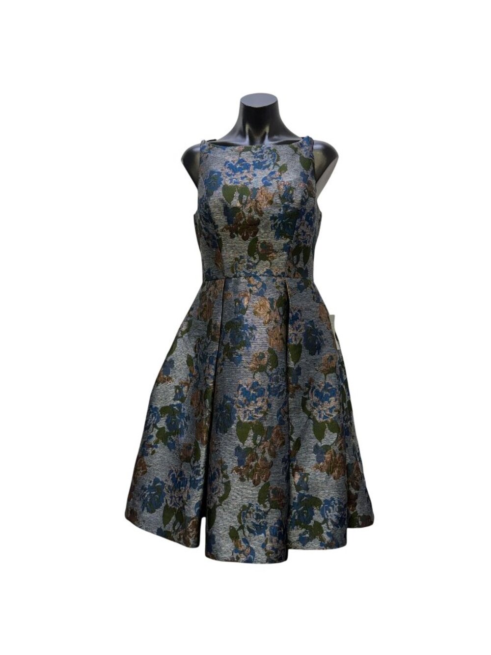 NWT Gal Meets Glam Gray Blue & Green Floral Dress Size 4